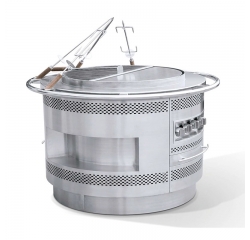 燃气圆形半扒板半烧烤炉 (电磁安全阀)