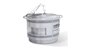 燃气圆形半扒板半烧烤炉 (电磁安全阀)